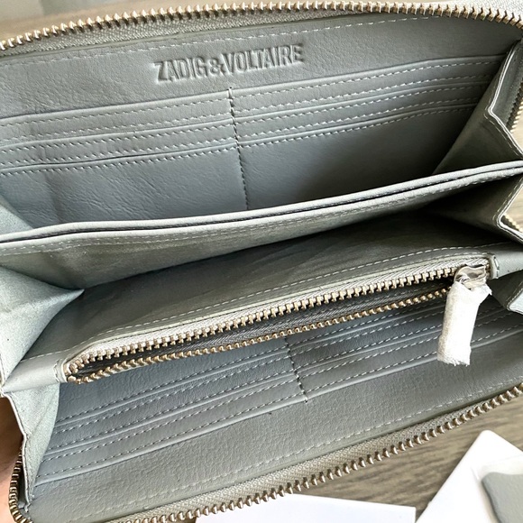 ONE Left!🇫🇷NWT Zadig & Voltaire Stone Grey Zip Wallet - Picture 4 of 13